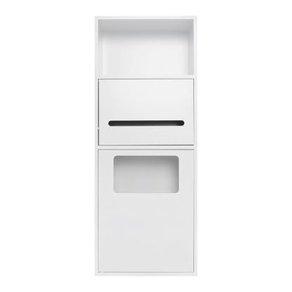 Recessed Toilet Paper Holder in Wall Tissue Toilet Roll Holder Stainless Steel recessed wall Niche Bathroom Toilet Paper Holder with Storage Cabinet for Kitchen Bedroom Hotel (27.5in-White) - color: 27.5in-white