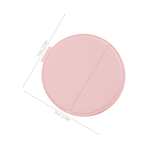 4pcs 2.76 Inch Mini Folding Mirror - Round PU Leather Vanity Desktop Standing Mirror with Frame for Home Countertop Travel Makeup Use Pink, Green
