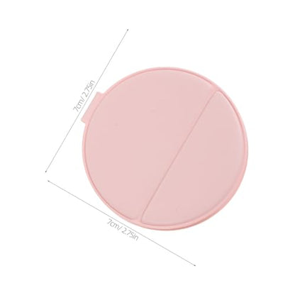 4pcs 2.76 Inch Mini Folding Mirror - Round PU Leather Vanity Desktop Standing Mirror with Frame for Home Countertop Travel Makeup Use Pink, Green