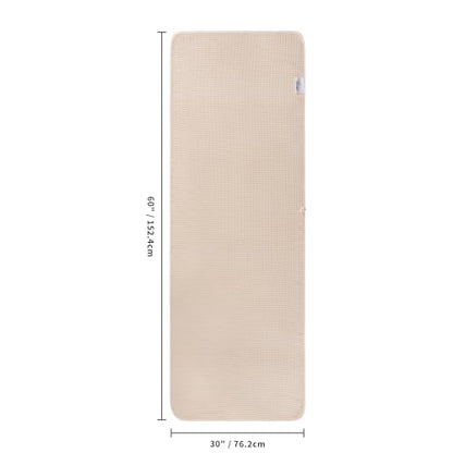 POLYTE 430 GSM Poly Blend Microfiber Quick Dry Waffle Bath Towel, 30x60 in | 4 Pack, Oversize, Lint Free, Body Towel - color: Light Beige