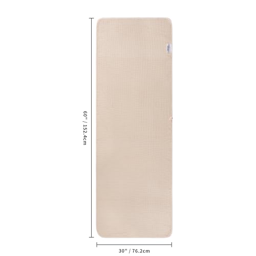 POLYTE 430 GSM Poly Blend Microfiber Quick Dry Waffle Bath Towel, 30x60 in | 4 Pack, Oversize, Lint Free, Body Towel - color: Light Beige