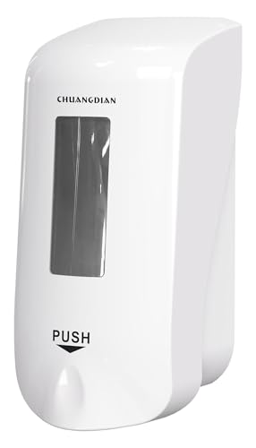 Manual Foaming Soap Dispenser, 1000ml, Pearl White | No-Drill, Wall Mounted, Large Viewing Window, Super Easy Refills, Commercial & Home - color: Pearl White