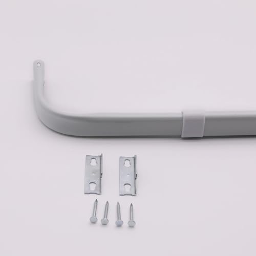 Yafa Home Fashion Heavy Duty Single Standard Adjustable Curtain Rod Hardware Included (White, 18"- 28") - color: White, size: 18"- 28"