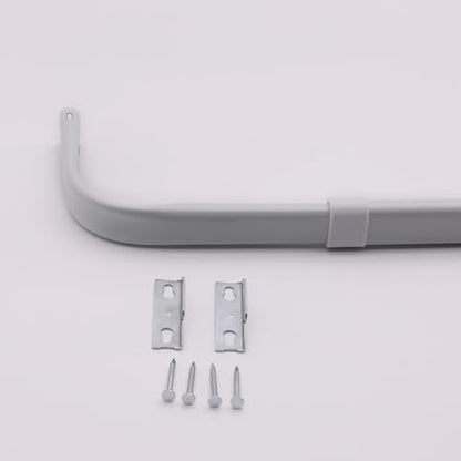 Yafa Home Fashion Heavy Duty Single Standard Adjustable Curtain Rod Hardware Included (White, 18"- 28") - color: White, size: 18"- 28"