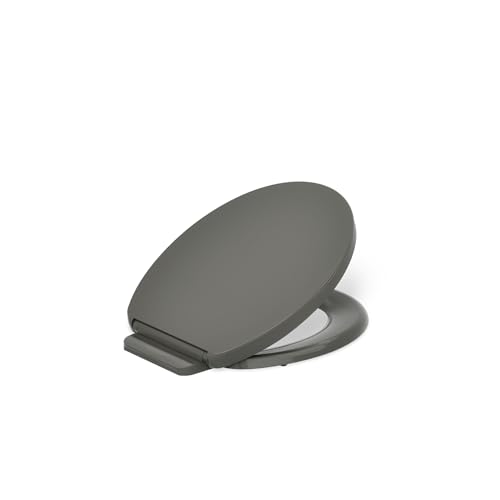 KOHLER K-26802-58 Impro ReadyLatch Quiet Close Round Toilet Seat, Soft Close Lid, Compatible with Round Toilets, Thunder Grey - color: Thunder Gray, size: Round