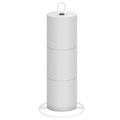Toilet Paper Holder Stand, OBODING, White Freestanding Toilet Paper Holder for Storing 3 Rolls of Toilet Papers (White) - color: White