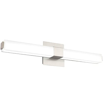 LED Bathroom Vanity Light - 24 inch Brushed Nickel Vanity Lights - Modern Bathroom Light Fixtures Over Mirror 6000K Cool White - color: Brushed Nickel - Not Dimmable, size: 24 inch