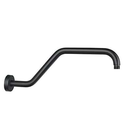 S Shape Shower Arm with Flange,High Rise Shower Head Extension Arm,Stainless Steel 15.5 Inch Shower Arm Extension,Matte Black,9Z3MK - color: Matte Black, style: Z Shaped