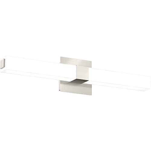 LED Vanity Light 24.2" Frosted White Acrylic Brushed Nickel for Bathroom Vanity Lighting Fixtures Cool White 6000K - color: Brushed Nickel - Dimmable, size: 24 inch