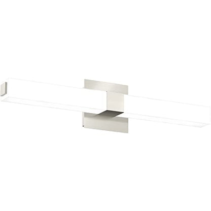 LED Vanity Light 24.2" Frosted White Acrylic Brushed Nickel for Bathroom Vanity Lighting Fixtures Cool White 6000K - color: Brushed Nickel - Dimmable, size: 24 inch