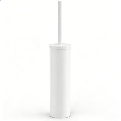 Stainless Steel Toilet Brush and Holder Set Brushed Silver Heavy Duty Toilet Bowl Brush with Long Handle for Bathroom and Farmhouse (White) - color: White