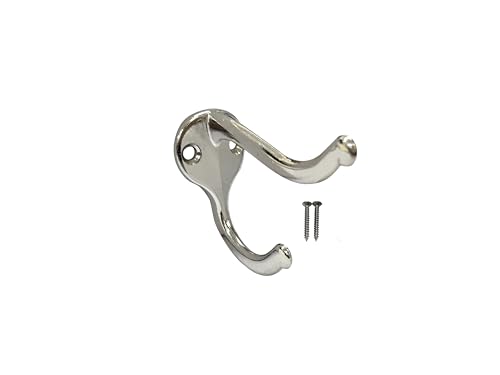 QCAA Coat Hat Hook, Heavy Duty for Wall Hanging, Zinc Die Cast, Satin Nickel, Made in Taiwan, 12 Pack - color: Heavy-Satin NKL, size: 12 Pack