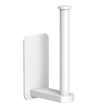 VAEHOLD Toilet Paper Holder Self Adhesive Kitchen Washroom Adhesive Toilet Roll Holder No Drilling for Bathroom Stick on Wall Stainless Steel Brushed (White) - size: Simple White