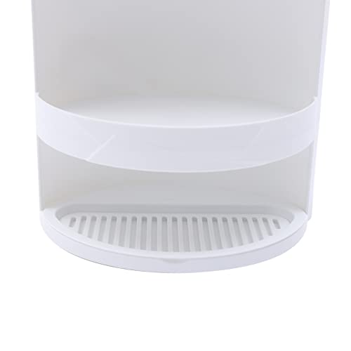 3 Tier Corner Shelf Stand, Cosmetic Skincare Organizer for Bathroom & Vanity, Tabletop Storage Rack Cabinet for Small Space, Waterproof Stand with 360° Rotating Door, 8 x 8 x 23.6 in, White
