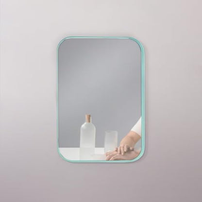 8-Inch Table Desk Vanity Makeup Mirror, Simple Portable Travel Mirror with Stand, Standing and Wall Hanging Dual-use, Blue - color: Blue