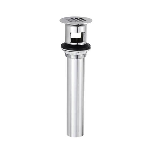 ZM Brass Grid Drain Strainer Assembly 1-1/4 Inch with Overflow Chrome | Grid Drain