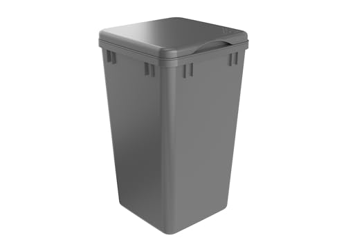 Rev-A-Shelf 27 Qt Under Sink Garbage Can Lid for Kitchen and Bathroom Cabinet, Replacement Trash Bin Lid Only, Metallic Silver, RV-1024-LID-17-1 - color: Silver, size: 27 QT
