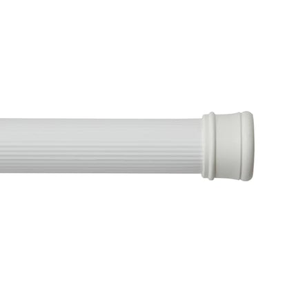 Kenney KN609L/1 Twist & Fit No Tools Spring Tension Standard Shower Curtain Rod with Non-Slip, Non-Scratch Ends, 42-72" Adjustable Length, Easy Install, White, 1" Diameter Rust Resistant Steel Tube - color: White