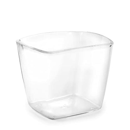 Huang Acrylic Clear Square Mini Wastebasket Trash Can | Garbage Container Bin for Bathrooms, Kitchens, Home Offices | Shatter-Proof, Stylish, Durable and Compact Design - size: Mini Square