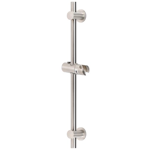 NearMoon Shower Slide Bar with Height/Angle Adjustable Handheld Shower Holder, Bathroom SUS 304 Stainless Steel Shower Head Holder for Bath (Adhesive, Brushed Nickel) - color: Brushed Nickel, style: Adhesive
