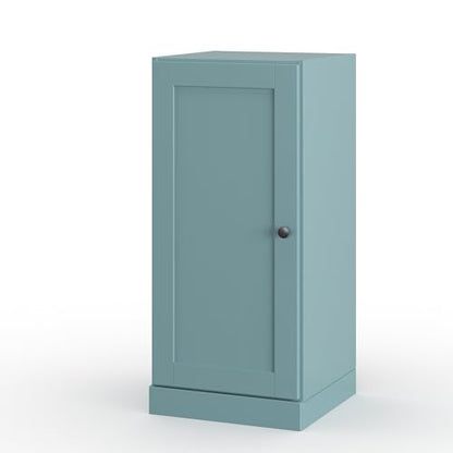 100% Solid Wood 16.5"" Bathroom Storage Cabinet with Shaker Door & Adjustable Shelves - color: Aqua, style: Shaker Door