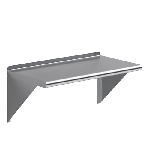 AmGood 30" Long X 16" Deep Stainless Steel Wall Shelf | NSF Certified | Appliance & Equipment Metal Shelving | Kitchen, Restaurant, Garage, Laundry, Utility Room - size: 30" Long X 16" Deep