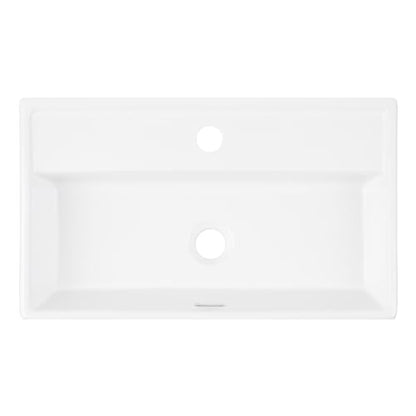 Signature Hardware 484632 Kaisy 22" Modern Porcelain Wall-Mounted Bathroom Sink with Overflow and Single Faucet Hole