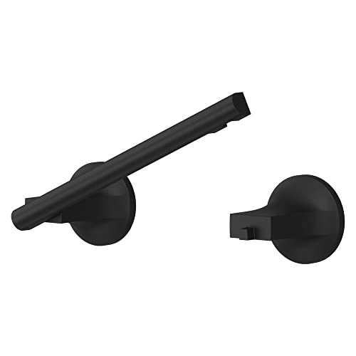 Pfister Pfirst Modern Matte Black Wall Mounted Toilet Paper Holder BPHPFM0B | Metal construction, Pivoting arm for easy roll loading, 2-hole concealed screw mount, Fits drywall or tile, Wipe-clean finish - color: Matte Black, size: 1 Pack