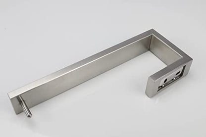 TocTen Hand Towel Holder/Towel Ring - Thicken SUS304 Stainless Steel Bathroom Hand Towel Hanger, 9 Inch Heavy Duty Wall Mounted Towel Rack, Square Hand Towel Bar for Bathroom Hardware (Brush, 9 in) - color: Brushed, size: 9 In-Rectangular