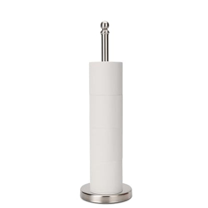 Toilet Paper Holder Stand Holding Up to 5 Paper Rolls, Free-Standing Spare Rolls Storage Holder, Stainless Steel (Brushed Nickel) - color: Brushed Nickel