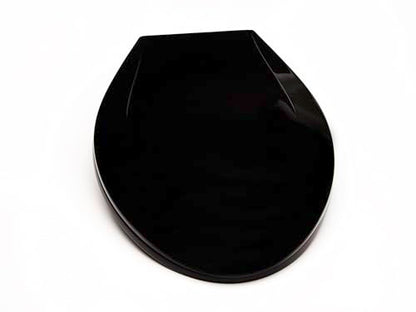 2Q1E6-90 Builder Grade Slow Close Plastic Toilet Seat with Vari Adjust Lok-Down R'N'C Hinge and Quik-Lok Mounting Hardware, Elongated, Black - color: Black, style: Elongated