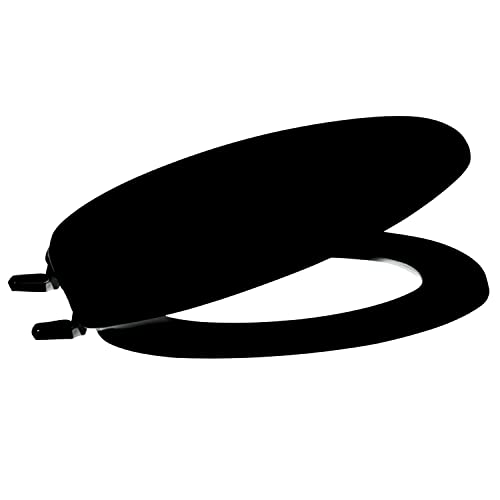 Centoco Toilet Seat Elongated, Residential, Top Mount Plastic Hinge, Black | Plastic, Closed Front, Cover, Made in the USA, 600-407 - color: Black, size: Elongated, style: Closed Front / Made in the USA