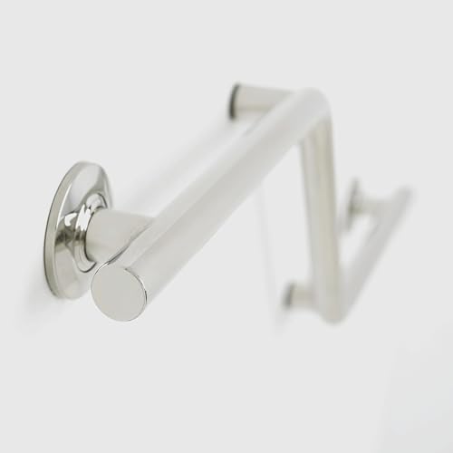 Seachrome Bathroom Grab Bar, 38 inch Stainless Steel, Right Handed Zuma Bar, 1 1/4 inch Diameter, Handicap Grab Bar, Safety Rail, Polished Stainless (Model: GWR-3638-QCR-PS) - color: Polished Stainless, style: Right-Hand