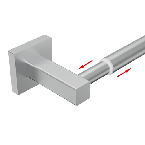 Towel Bar, Towel Racks for Bathroom Wall Mounted, Brushed Nickel | Adjustable 12.7 to 23.2 Inch Single Towel Rod, 304 Stainless Steel Towel Holder, Rustproof, Square Base, Heavy Duty, Modern - color: Brushed Nickel, size: Wall-Mounted