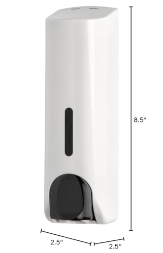 Single Wall Mounted Shampoo Soap Shower Dispensers with 1x350ml Refillable Bottles, White - color: Single White