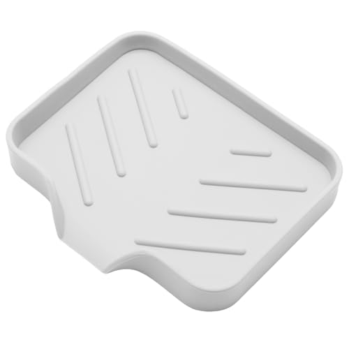 BokWin Silica Gel Soap Dish with Drain, White, 4.8x3.5 Inch | 1 Pack, Self Draining Soap Tray, For Shower, Bathroom and Kitchen, Sink Organizer, Bar Soap Holder - color: White