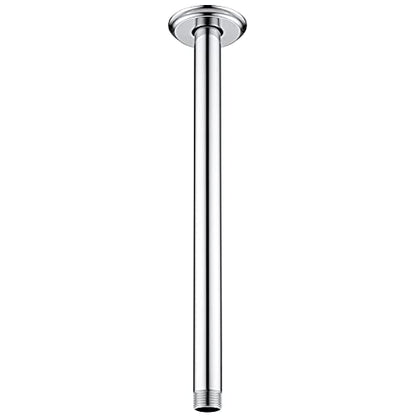 12 Inch Chrome Ceiling Mounted Shower Arm for Rain Shower Head | Shower arm and flange - color: Polished Chrome, size: 12 Inches