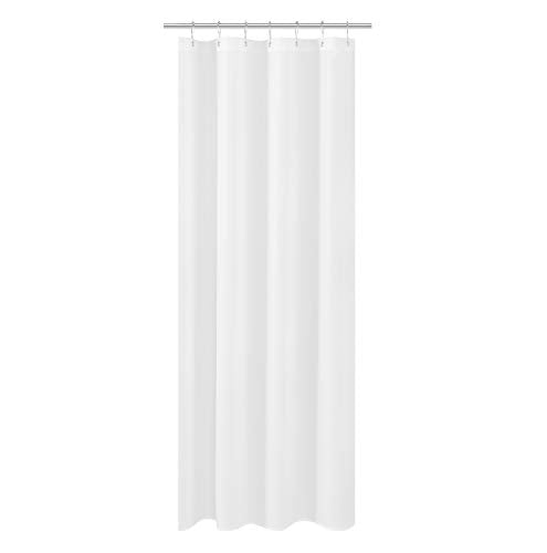 N&Y HOME Small Fabric Shower Curtain Liner 36x78 for Long Stall, White | Hotel Quality, Bottom Magnets, Machine Washable, Water Repellent, 36 x 78 inches Narrow Bathroom Curtain with Grommets - color: White, size: 36"W x 78"L (Pack of 1)