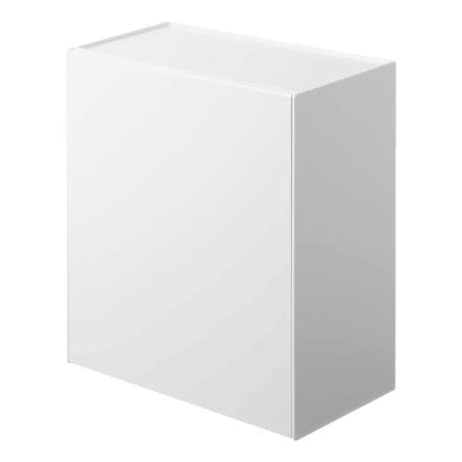 YAMAZAKI Home Tower Compact Wall Bin With Lid & Tray, Small Storage Container or Waste Holder for Bathroom & Kitchen