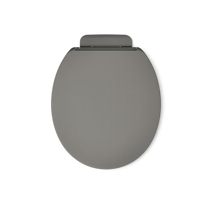 KOHLER K-26802-58 Impro ReadyLatch Quiet Close Round Toilet Seat, Soft Close Lid, Compatible with Round Toilets, Thunder Grey - color: Thunder Gray, size: Round