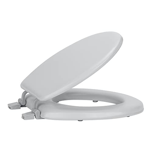 Soft Standard Vinyl Toilet Seat, Silver, 17 in - color: Silver, size: 17 Inch, style: Vinyl