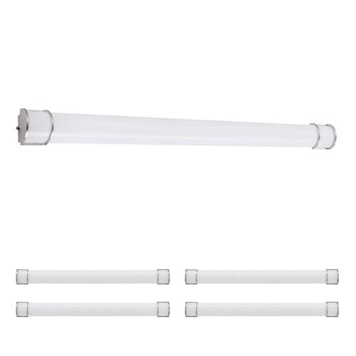 ASD LED 48" Vanity Flush Mount Light Fixture, Linear Bathroom Lighting Bar | 3CCT, Dimmable, Energy Star, ETL Listed | 35W 3200LM 3000-5000K 120V | Long Bath Wall Sconce Over Mirror | Nickel, 4 Pack - color: Brushed Nickel | Half Cylinder, size: 120V | 48