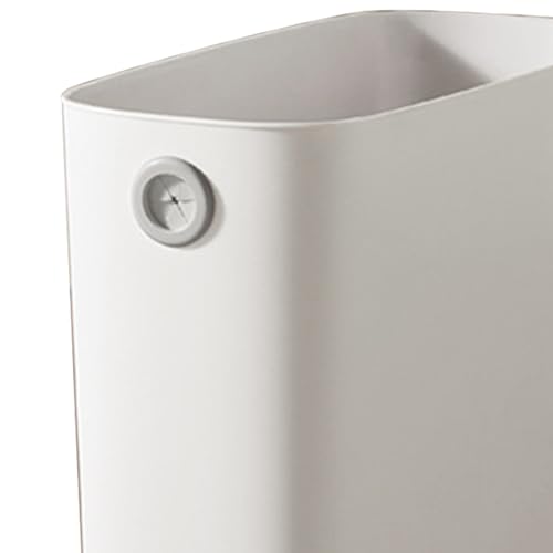 Agatige Small Trash Can, Pp Slim Open Top Narrow Garbage Container Bin Wastebasket Garbage Can with Fixing Holes for Bathroom Office Bedroom Kitchen (White) - color: white