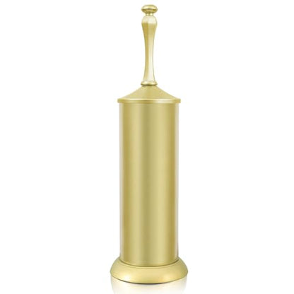 Gold Toilet Brush and Holder，Extra Long Handled Toilet Brush for Bathroom，Stainless Steel Heavy Duty Toilet Bowl Brush,Deep Cleaning Modern Toilet Cleaner Brush -Space Saving, Covered Brush, Durable - color: Gold
