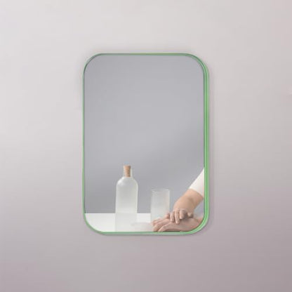 2Pcs Table Desk Vanity 8-Inch Makeup Mirror, Simple Portable Travel Mirror with Stand, Standing and Wall Hanging Dual-use Green - color: 2pcs-green