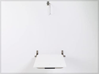 Bathtub Seat for Seniors & Adults - Folding Wall Mount Bench / ADA Bathroom Safety Assist / 304 Stainless Steel / HDP High-Density Polymer / 32" x 15"