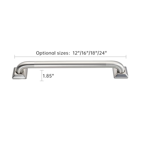 joyrain 500lb Capacity Stainless Steel Grab Bar - Heavy Duty Bathroom Safety Rail for Elderly, Anti-Slip Shower Handle, ADA Compliant (Peened, 24 inch) - color: Peened, size: 24 Inch