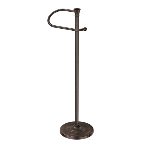 Toilet Paper Holder Free Standing, 25” H Stainless Steel Oil Rubbed Bronze Toilet Paper Stand, Weighted Base Floor Tissue Roll Holder for Bathroom,Toilet Roll Stand - color: Oil Rubbed Bronze