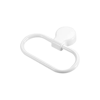 HARFINGTON Wall Mounted Oval Towel Ring ABS Hanging Holder Self-Adhesive for Bathroom Kitchen Accessories, White - color: White