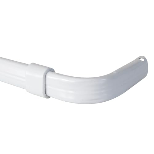 Yafa Home Fashion Heavy Duty Single Standard Adjustable Curtain Rod Hardware Included(White, 66"-128"[2PCS]) - color: White, size: 66" - 128" [2 PCS]
